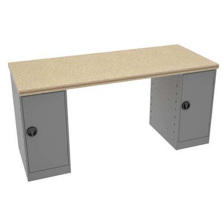 Workbench, Shop Top, 72 in W, 33 3/4 in Height, 1, 500 lb, Pedestal MPN:MWB-3-3072C