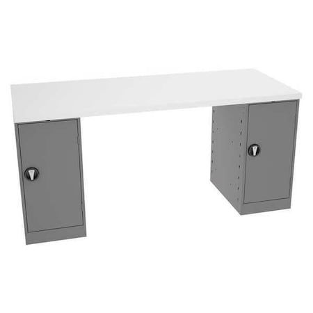 Workbench, Laminate, 72 in W, 33 1/2 in Height, 750 lb, Pedestal MPN:MWB-3-3072P
