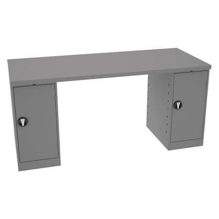 Workbench, Steel, 72 in W, 33 1/2 in Height, 1, 800 lb, Pedestal MPN:MWB-3-3072S
