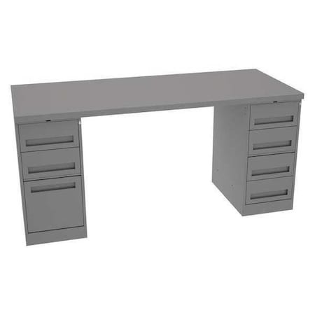 Workbench, Steel, 72 in W, 33 1/2 in Height, 1, 800 lb, Pedestal MPN:MWB-5-3072S