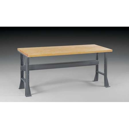 Work Bench with Butcher Block Top and Flared Legs, Butcher Block, 72
