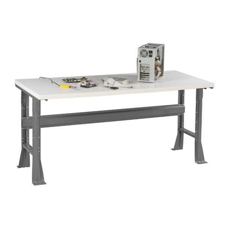 Work Bench with Plastic Top and Flared Legs, Laminate, 96