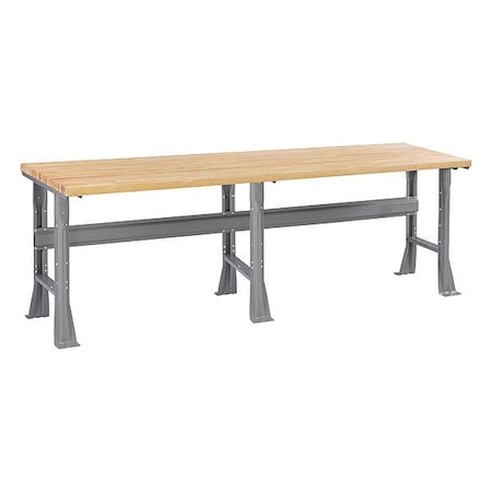 Work Bench with Butcher Block Top and Flared Legs, Butcher Block, 96