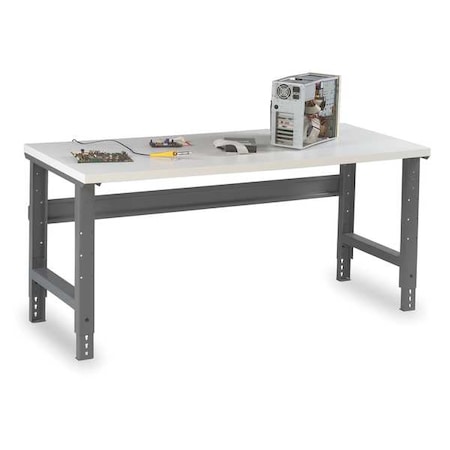 Bolted Plastic Top Work Bench with Adjustable Legs, Laminate, 60