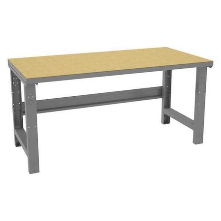 Bolted Workbench, Particleboard, 60 in W, 27-7/8 in to 35-3/8 in Height, 2, 500 lb, Straight MPN:WBA-1-3060SHB