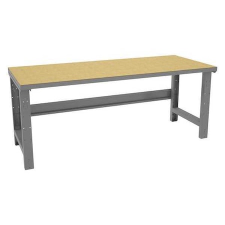 Bolted Workbench, Particleboard, 72 in W, 27-7/8 in to 35-3/8 in Height, 1, 800 lb, Straight MPN:WBA-1-3072SHB
