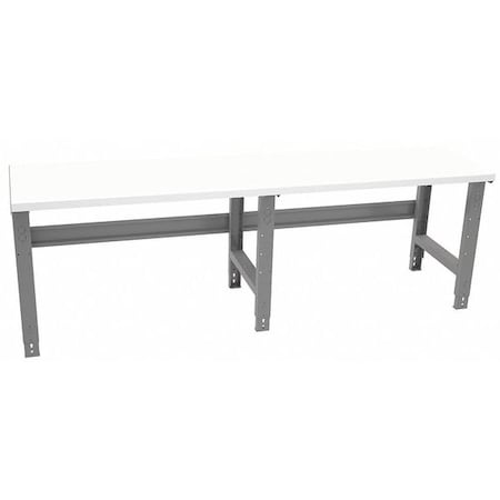 Bolted Plastic Top Work Bench with Adjustable Legs, Laminate, 96