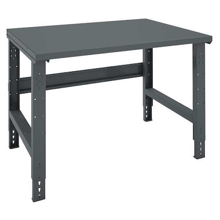 Bolted Workbench, Steel, 48 in W, 27-7/8 in to 35-3/8 in Height, 4, 000 lb, Straight MPN:WBA-1-3648S