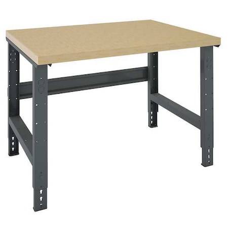 Bolted Workbench, Butcher Block, 48 in W, 27-7/8 in to 35-3/8 in Height, 4, 000 lb, Straight MPN:WBA-1-3648W