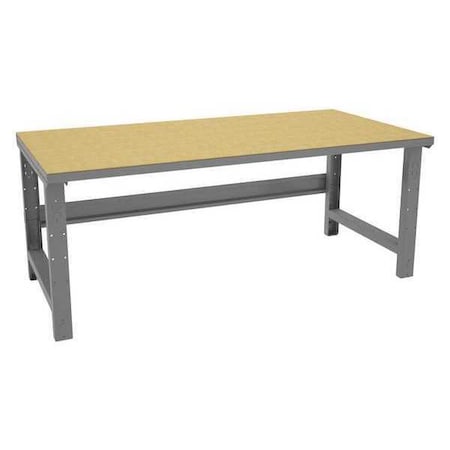 Bolted Workbench, Particleboard, 72 in W, 27-7/8 in to 35-3/8 in Height, 1, 800 lb, Straight MPN:WBA-1-3672SHB