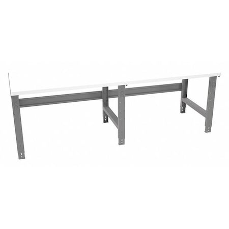 Bolted Plastic Top Work Bench with Adjustable Legs, Laminate, 96
