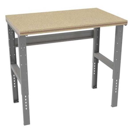 Bolted Workbench, Shop Top, 48 in W, 35-3/8 in to 41-3/8 in Height, 2, 000 lb, Straight MPN:WBAT-1-3048C