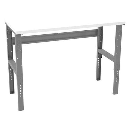 Bolted Workbench, Laminate, 60 in W, 35-3/8 in to 41-3/8 in Height, 800 lb, Straight MPN:WBAT-1-3060P