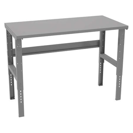 Bolted Workbench, Steel, 60 in W, 35-3/8 in to 41-3/8 in Height, 2, 500 lb, Straight MPN:WBAT-1-3060S