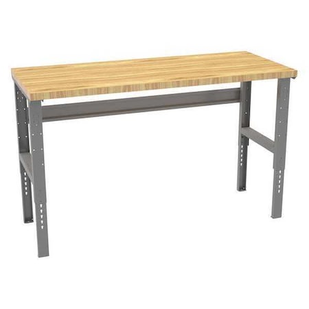 Bolted Workbench, Butcher Block, 72 in W, 35-3/8 in to 41-3/8 in Height, 3, 600 lb, Straight MPN:WBAT-1-3072W