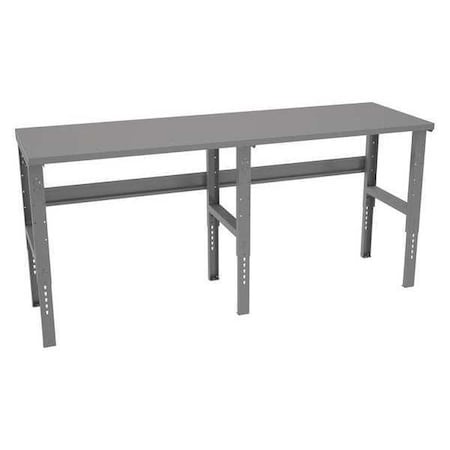 Bolted Workbench, Steel, 96 in W, 35-3/8 in to 41-3/8 in Height, 3, 000 lb, Straight MPN:WBAT-1-3096S