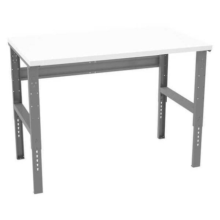 Bolted Workbench, Laminate, 60 in W, 35-3/8 in to 41-3/8 in Height, 800 lb, Straight MPN:WBAT-1-3660P