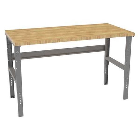 Bolted Workbench, Butcher Block, 72 in W, 35-3/8 in to 41-3/8 in Height, 3, 600 lb, Straight MPN:WBAT-1-3672W