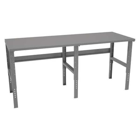 Bolted Workbench, Steel, 96 in W, 35-3/8 in to 41-3/8 in Height, 4, 000 lb, Straight MPN:WBAT-1-3696S