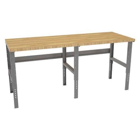 Bolted Workbench, Butcher Block, 96 in W, 35-3/8 in to 41-3/8 in Height, 4, 000 lb, Straight MPN:WBAT-1-3696W