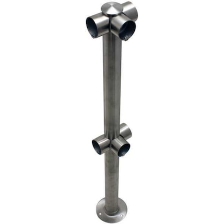 Adapta-Rail, 3 Way Post, Satin Stainless MPN:2L5-36-3WAY-3S