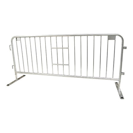 Barricade, Steel, Not Retroreflective, 43 in Height, 96 in Length, 44 lb, Silver MPN:8004