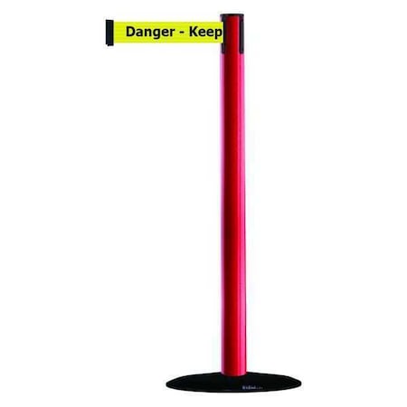 Barrier Post with Belt, 7 1/2 ft Length, 38 in Post Height, Danger Keep Out MPN:875-21-STD-NO-YDX-C