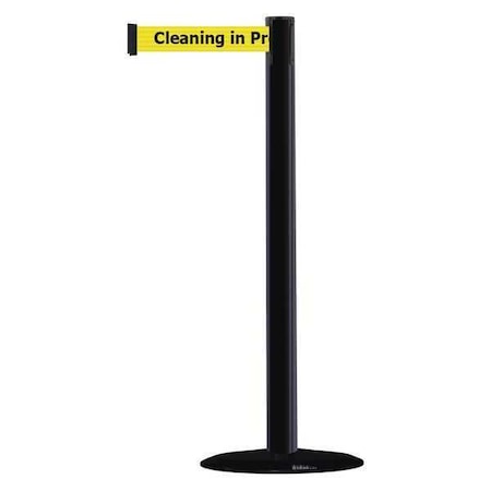 Barrier Post with Belt, 7 1/2 ft Length, 38 in Post Height, Cleaning in Progress MPN:875-33-STD-NO-YCX-C
