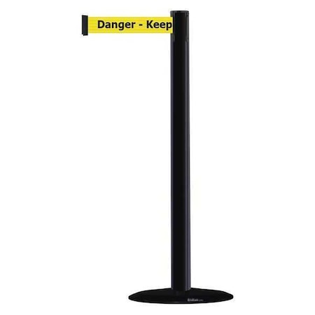 Barrier Post with Belt, 7 1/2 ft Length, 38 in Post Height, Danger Keep Out MPN:875-33-STD-NO-YDX-C