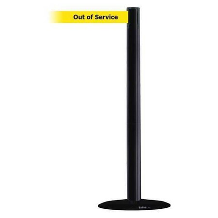 Barrier Post with Belt, 7 1/2 ft Length, 38 in Post Height, Out of Service MPN:875-33-STD-NO-YEX-C
