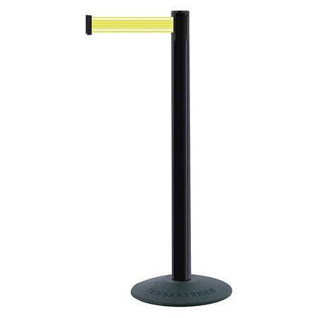 Barrier Post with Belt, Yellow, 7 1/2 ft Length, 38 in Post Height, No Legend, Unfinished MPN:875-33-STD-Y5-NV-C