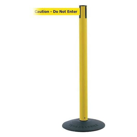 Barrier Post with Belt, Yellow, 13 ft Length, 38 in Post Height, Caution Do Not Enter, Unfinished MPN:875-35-MAX-NO-YAX-C