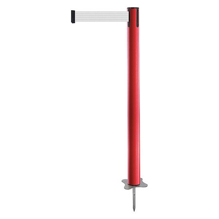 Barrier Post with Belt, Red, 13 ft Length, 43 in Post Height, No Legend, Unfinished MPN:884-21-MAX-B1X-C
