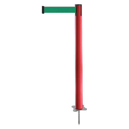 Barrier Post with Belt, Red, 13 ft Length, 43 in Post Height, No Legend, Unfinished MPN:884-21-MAX-G6X-C