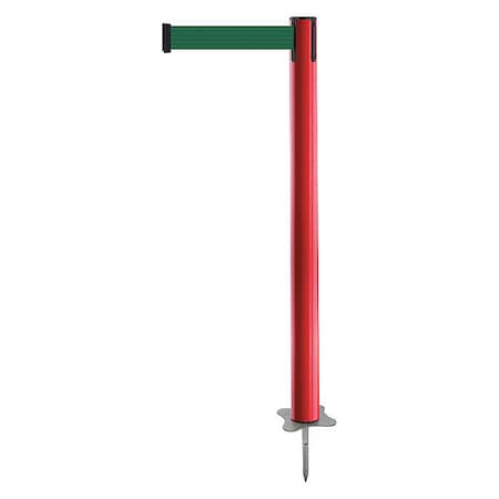 Barrier Post with Belt, Red, 13 ft Length, 43 in Post Height, No Legend, Unfinished MPN:884-21-MAX-G7X-C