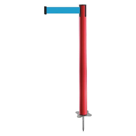 Barrier Post with Belt, Red, 13 ft Length, 43 in Post Height, No Legend, Unfinished MPN:884-21-MAX-L3X-C