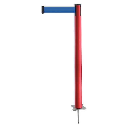 Barrier Post with Belt, Red, 13 ft Length, 43 in Post Height, No Legend, Unfinished MPN:884-21-MAX-L5X-C