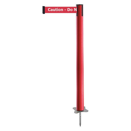 Barrier Post with Belt, Red, 13 ft Length, 43 in Post Height, Caution Do Not Enter, Unfinished MPN:884-21-MAX-RGX-C