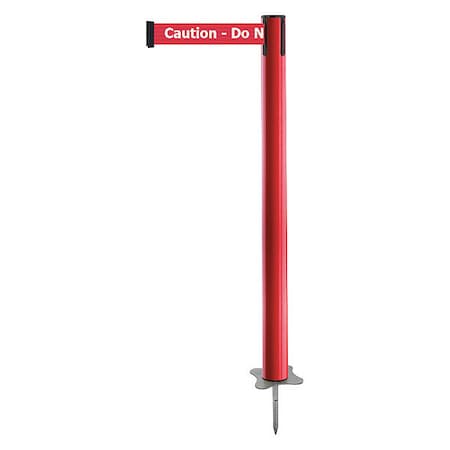 Barrier Post with Belt, Red, 7 1/2 ft Length, 43 in Post Height, Caution Do Not Enter, Unfinished MPN:884-21-STD-RGX-C