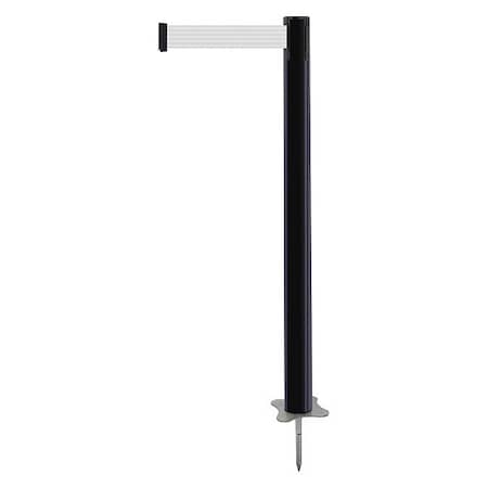 Barrier Post with Belt, Black, 13 ft Length, 43 in Post Height, No Legend, Unfinished MPN:884-33-MAX-B1X-C