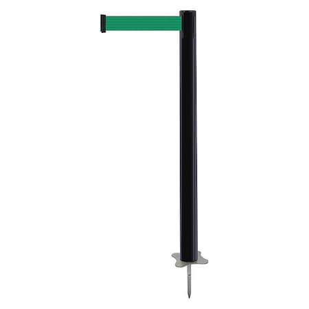 Barrier Post with Belt, Black, 13 ft Length, 43 in Post Height, No Legend, Unfinished MPN:884-33-MAX-G6X-C