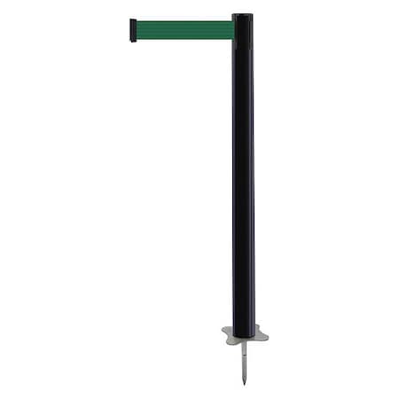 Barrier Post with Belt, Black, 13 ft Length, 43 in Post Height, No Legend, Unfinished MPN:884-33-MAX-G7X-C