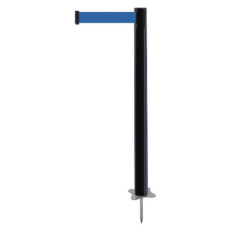 Barrier Post with Belt, Black, 13 ft Length, 43 in Post Height, No Legend, Unfinished MPN:884-33-MAX-L5X-C