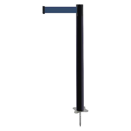 Barrier Post with Belt, Black, 13 ft Length, 43 in Post Height, No Legend, Unfinished MPN:884-33-MAX-L7X-C