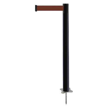 Barrier Post with Belt, Black, 13 ft Length, 43 in Post Height, No Legend, Unfinished MPN:884-33-MAX-N7X-C