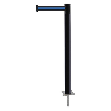 Barrier Post with Belt, Black, 13 ft Length, 43 in Post Height, No Legend, Unfinished MPN:884-33-MAX-S1X-C