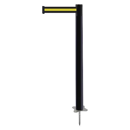 Barrier Post with Belt, Black, 13 ft Length, 43 in Post Height, No Legend, Unfinished MPN:884-33-MAX-S4X-C