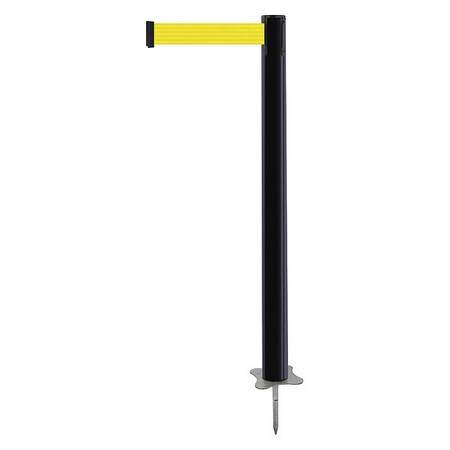Barrier Post with Belt, Black, 13 ft Length, 43 in Post Height, No Legend, Unfinished MPN:884-33-MAX-Y5X-C