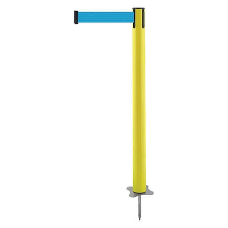 Barrier Post with Belt, Yellow, 13 ft Length, 43 in Post Height, No Legend, Unfinished MPN:884-35-MAX-L3X-C