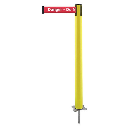 Barrier Post with Belt, Yellow, 13 ft Length, 43 in Post Height, Danger Do Not Enter, Unfinished MPN:884-35-MAX-RIX-C